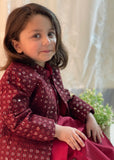 Red Long Open Sherwani S24