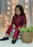 Red Long Open Sherwani S24