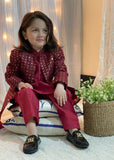 Red Long Open Sherwani S24