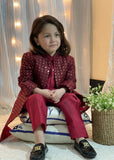 Red Long Open Sherwani S24