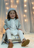 Grey Long Open Sherwani S25