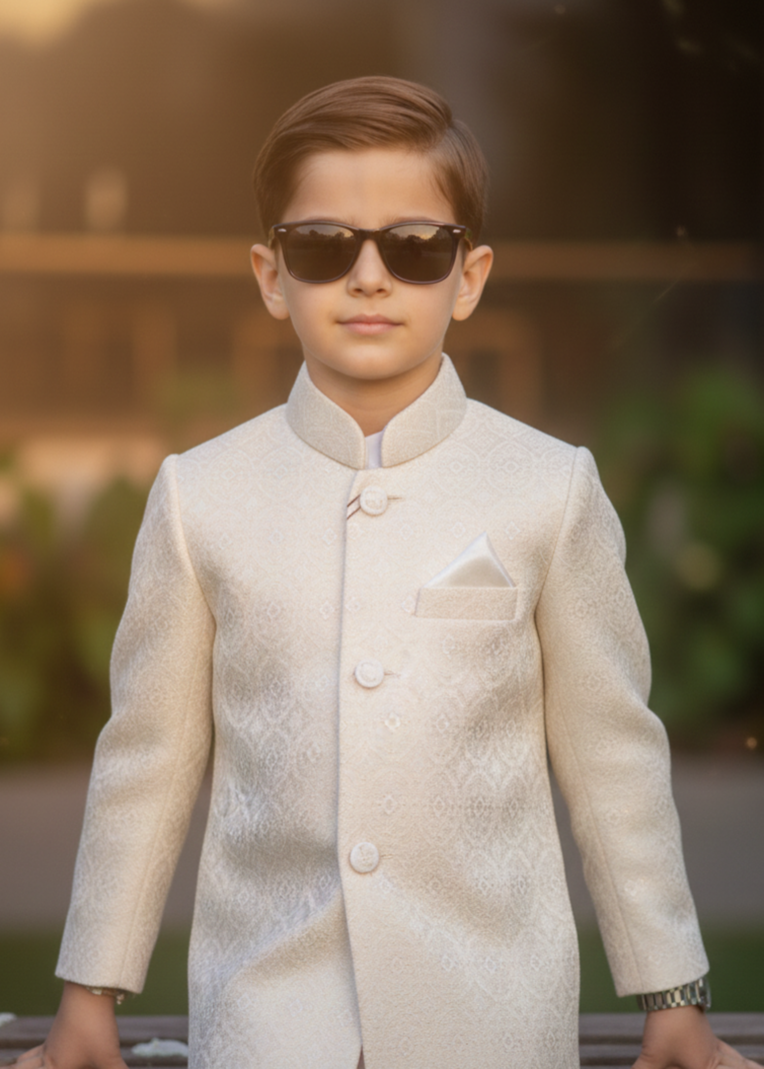 Cream White Sherwani S34 Secondary image