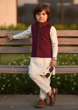 Maroon Waistcoat Suit EW37