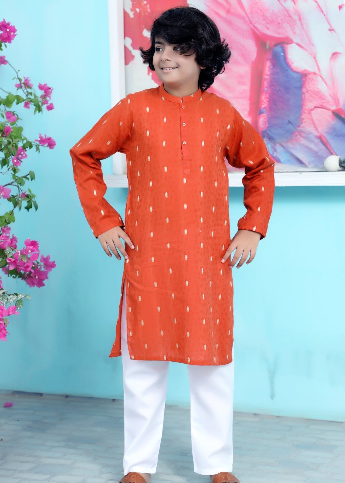 Pumpkin Orange kurta trouser KT 95 Main image