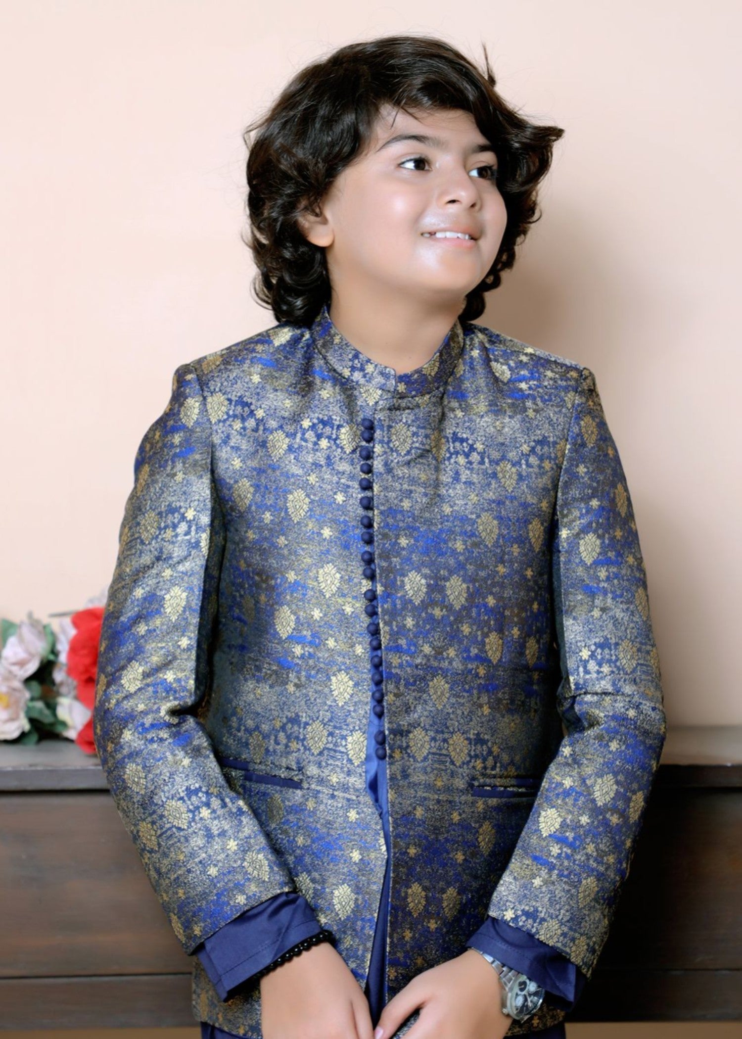 Blue And Golden Prince Coat Suit P27 Secondary image