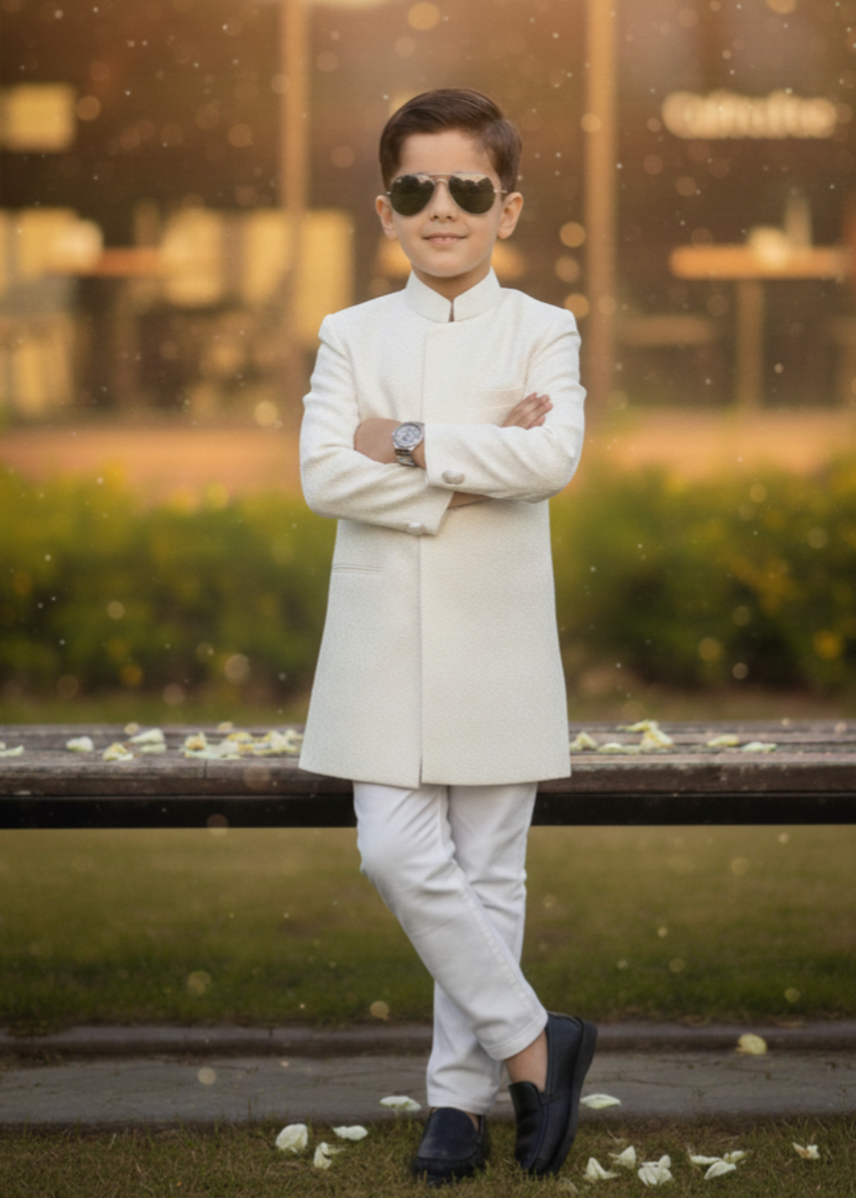 Pearl White Sherwani S36 Main image