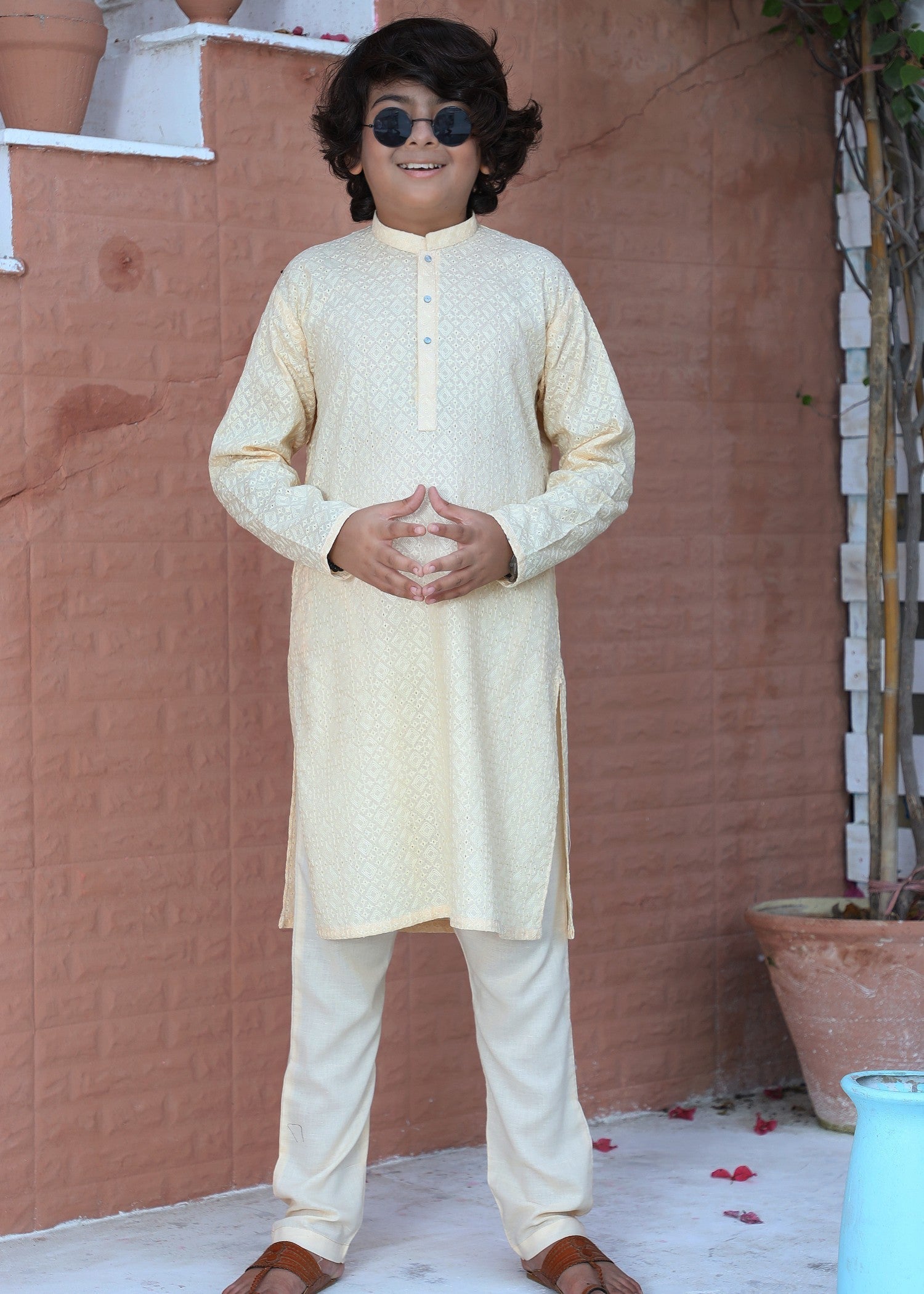 Bright Cream chicken Kurta Trouser - CK 005 Secondary image