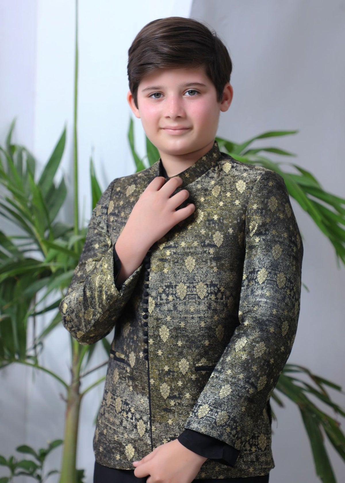 Golden And Black Prince Coat Suit P26