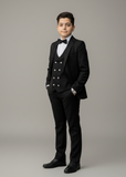 5pcs Black suit (Coat+Waistcoat+Pant+Shirt+Bow) - CPS 001
