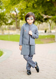 Zink Grey Waistcoat Suit-AHW-001