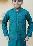 Teal Waistcoat Suit AHW 013