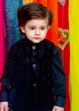 Black Velvet Waistcoat Suit EW55
