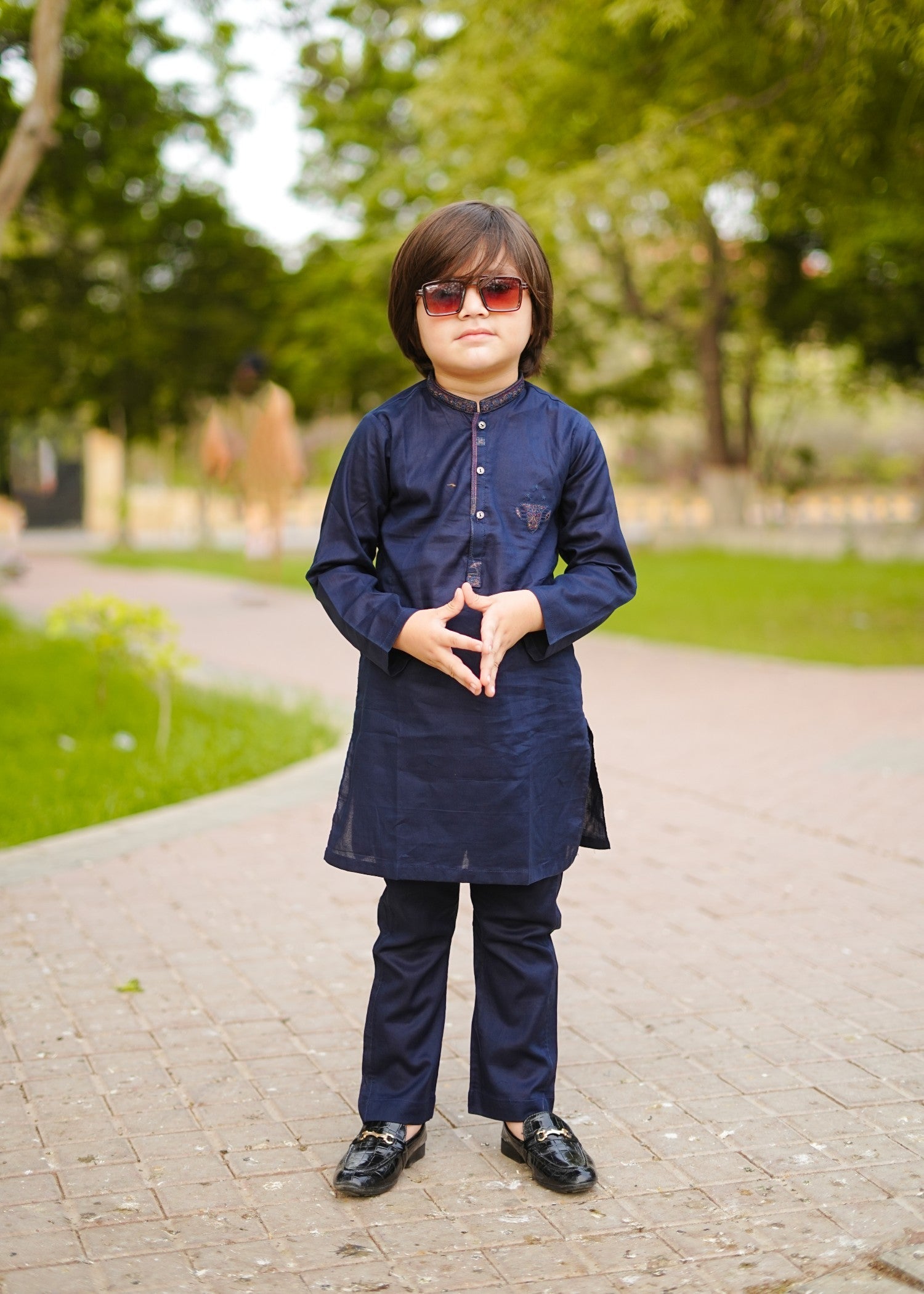 Navy Blue Kurta Trouser-AH 049 Secondary image