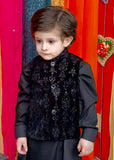 Black Velvet Waistcoat Suit EW55