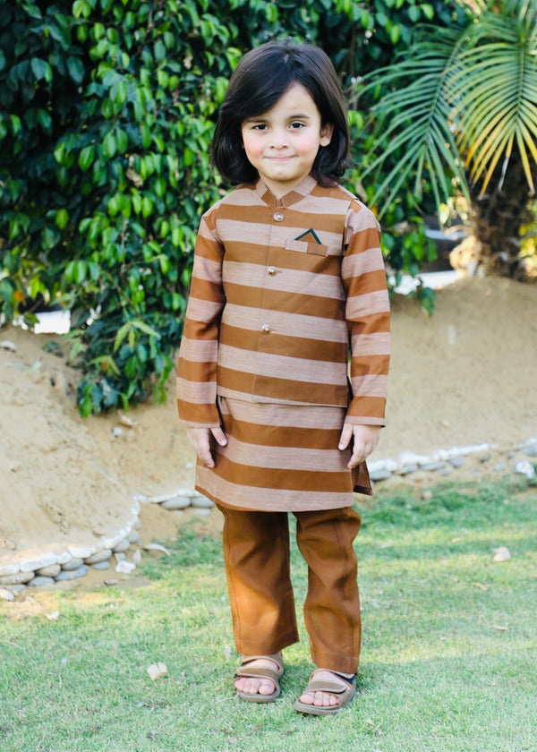 Earth Brown Waistcoat Suit AHW 021