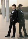 5pcs Black suit (Coat+Waistcoat+Pant+Shirt+Bow) - CPS 001