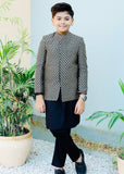 Silver And Black Prince Coat Suit P32