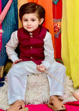 Maroon Waistcoat Suit EW37