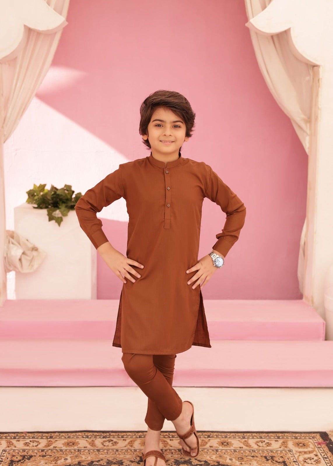 Melon Rust Kurta Trouser-AH 044 Main image