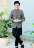 Silver And Black Prince Coat Suit P32