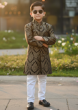 Black And Gold Sherwani S40