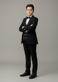 5pcs Black suit (Coat+Waistcoat+Pant+Shirt+Bow) - CPS 001