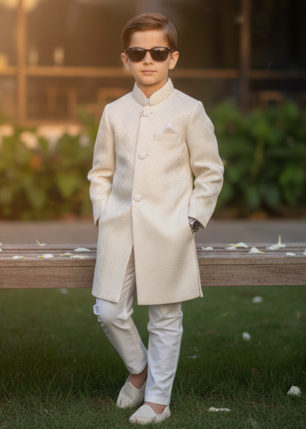 Cream White Sherwani S34