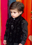 Black Velvet Waistcoat Suit EW55