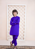 Slate Blue Kurta Trouser-AH 045