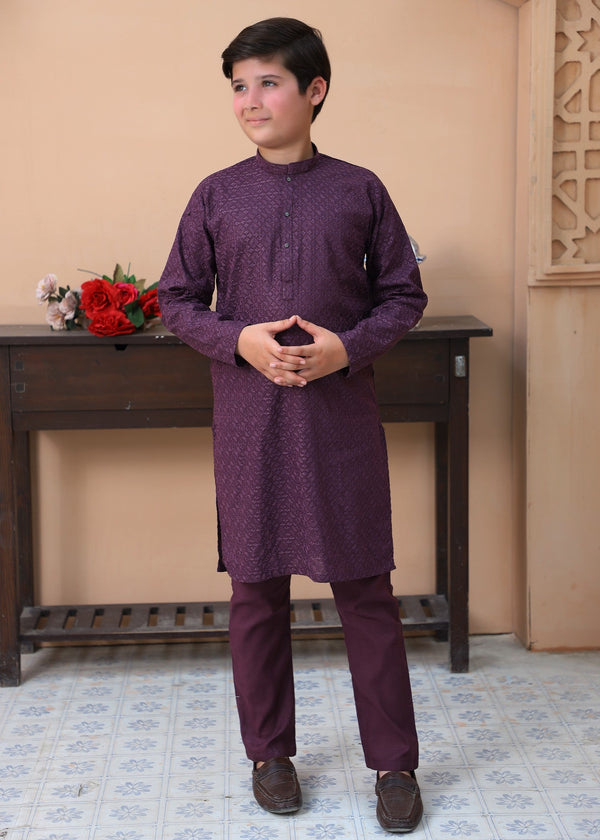 Grape Purple chicken Kurta Trouser - CK 004