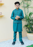 Teal Waistcoat Suit AHW 013