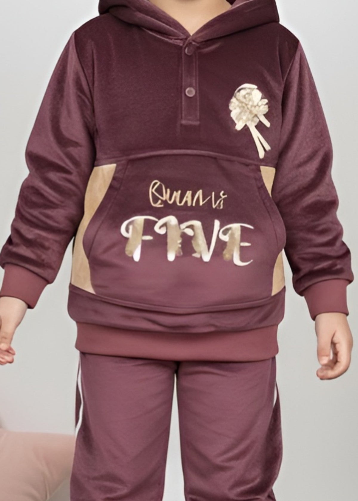 Mauve 2 Pcs Hoodie Set KH 014 Main image