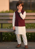 Maroon Waistcoat Suit EW37