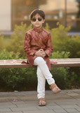 Maroon And Gold Sherwani S41