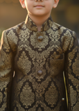 Black And Gold Sherwani S40