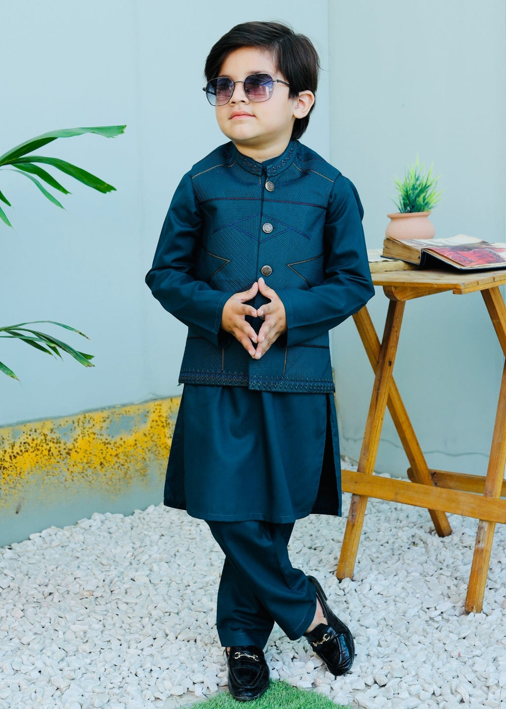 Teal Waistcoat Suit AHW 012