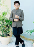 Silver And Black Prince Coat Suit P32