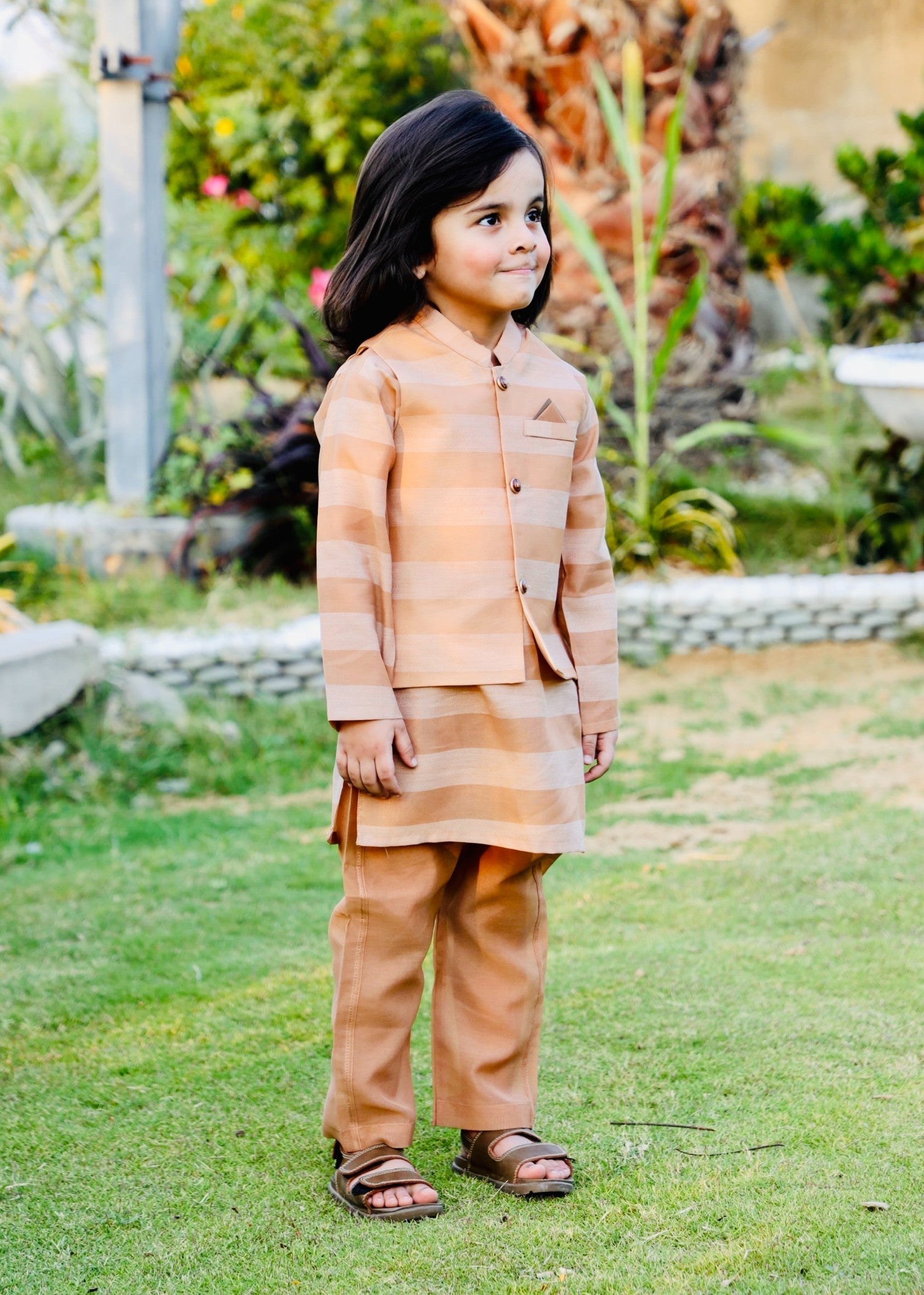 Peach Orange Waistcoat Suit AHW 017 Secondary image