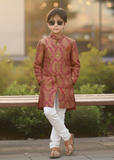 Maroon And Gold Sherwani S41