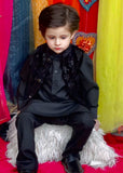 Black Velvet Waistcoat Suit EW55