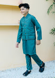 Teal Waistcoat Suit AHW 013