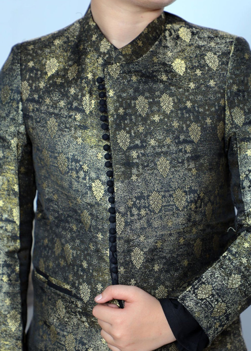 Golden And Black Prince Coat Suit P26