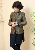 Copper And Black Prince Coat Suit - P25