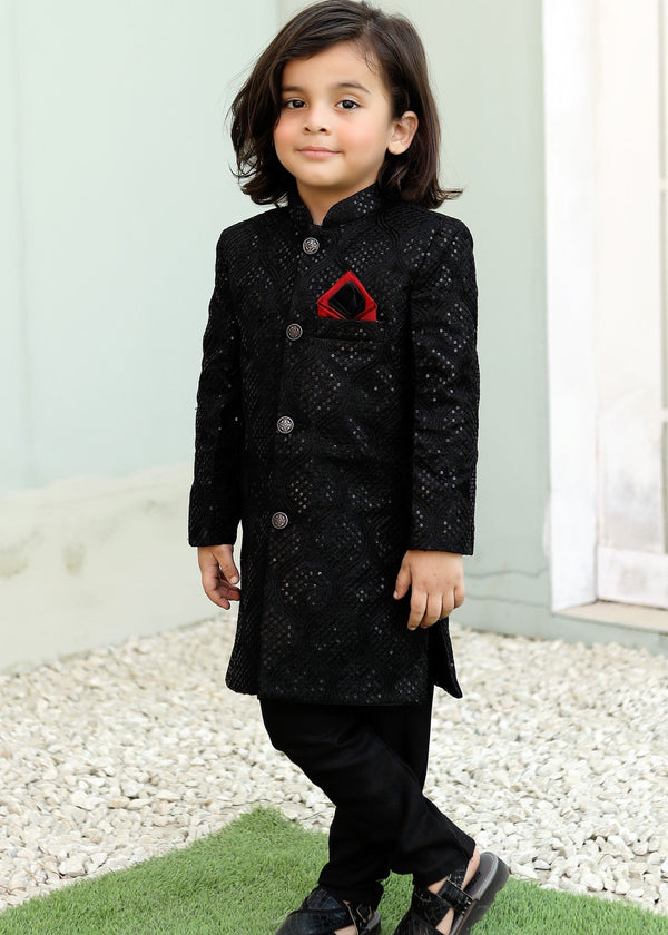Caviar Black Sherwani S27