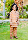 Peach Orange Waistcoat Suit AHW 017