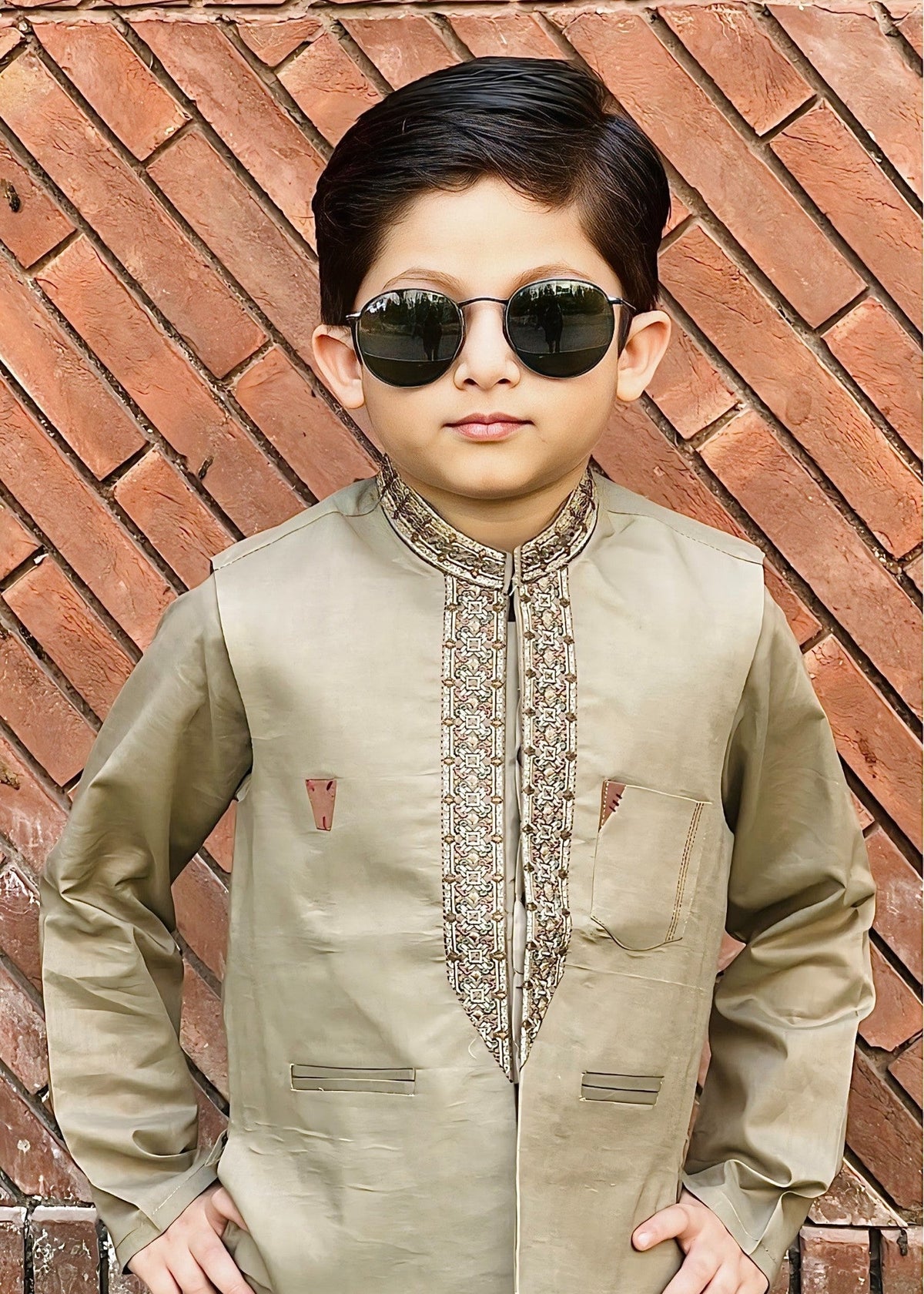 Pistachio Green Waistcoat Suit-AHW-004