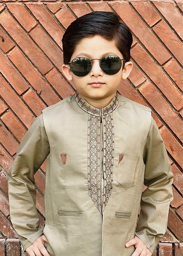 Pistachio Green Waistcoat Suit-AHW-004