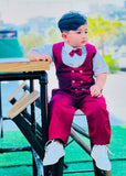 4pcs Maroon Suit (Waistcoat+Pant+Shirt+Bow) CPW 008
