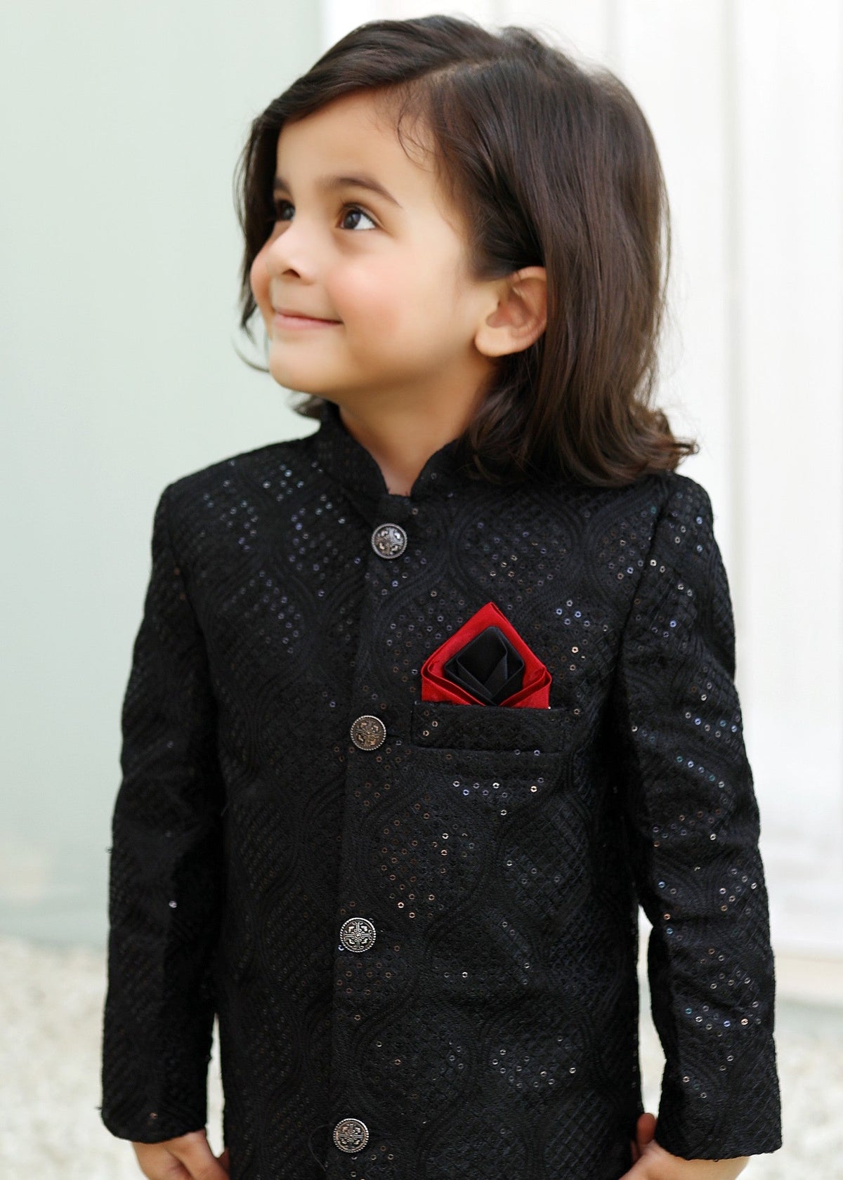 Caviar Black Sherwani S27