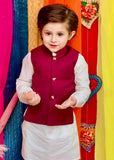 Maroon Waistcoat Suit EW37